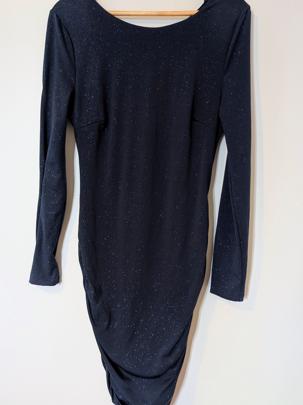 Women's Navy Sparkle Long Sleeve Dress